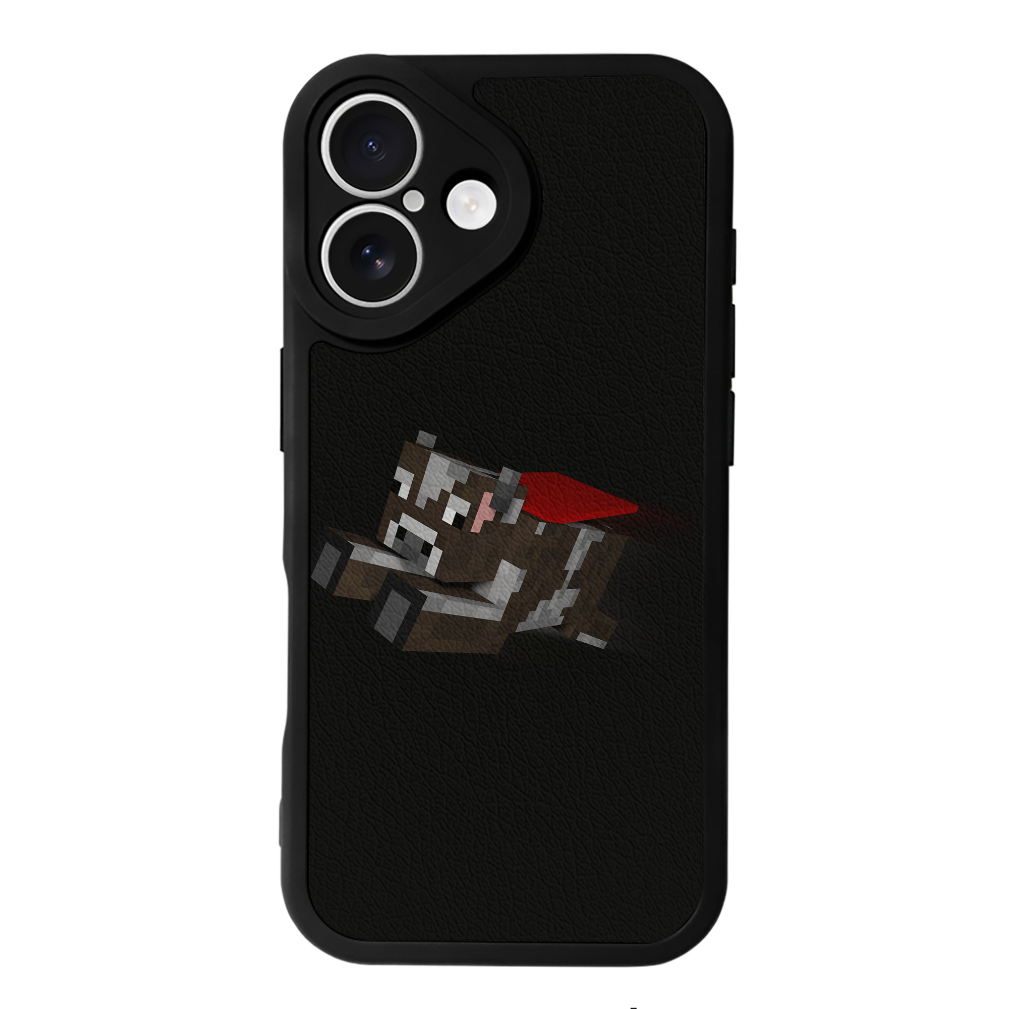 （画像用） マインクラフト ブロックの世界 Minecraft MC Block world 【iPhone 16シリーズ対応】シリコンスマホケース（レザー調） 材質：シリコン